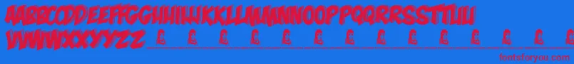 MonaShark Font – Red Fonts on Blue Background