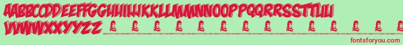フォントMonaShark – 赤い文字の緑の背景