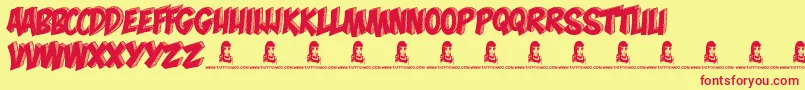 Más sobre la fuente MonaShark fuente MonaShark – Fuentes Rojas Sobre Fondo Amarillo