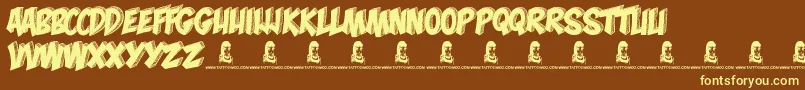 MonaShark Font – Yellow Fonts on Brown Background