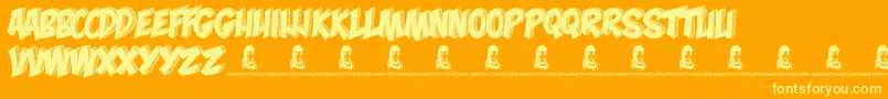 MonaShark Font – Yellow Fonts on Orange Background