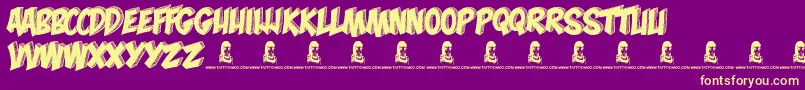 MonaShark Font – Yellow Fonts on Purple Background