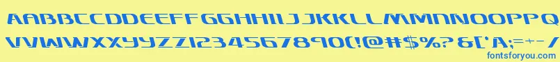 Skymarshalleft Font – Blue Fonts on Yellow Background