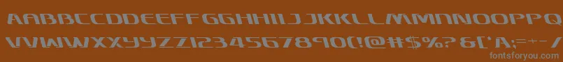 フォントSkymarshalleft – 茶色の背景に灰色の文字