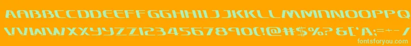 Skymarshalleft Font – Green Fonts on Orange Background