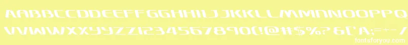 フォントSkymarshalleft – 黄色い背景に白い文字