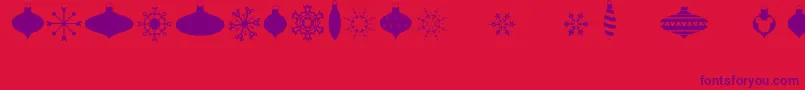 ChristmasMouse-Schriftart – Violette Schriften auf rotem Hintergrund