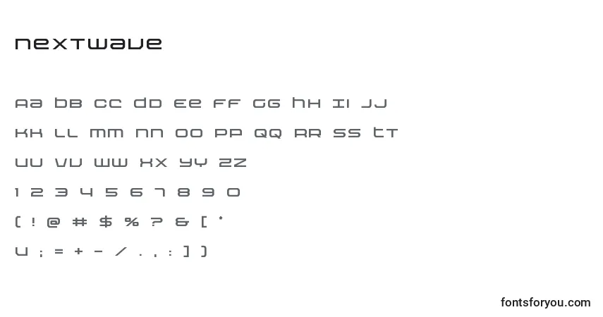 A fonte Nextwave – alfabeto, números, caracteres especiais