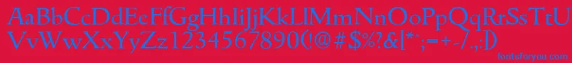 GouditaserialRegular Font – Blue Fonts on Red Background