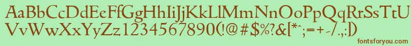 Шрифт GouditaserialRegular – коричневые шрифты на зелёном фоне