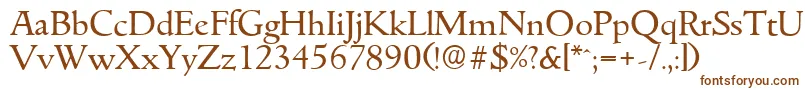 GouditaserialRegular-fontti – ruskeat fontit valkoisella taustalla
