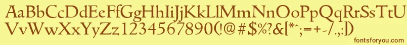 Шрифт GouditaserialRegular – коричневые шрифты на жёлтом фоне