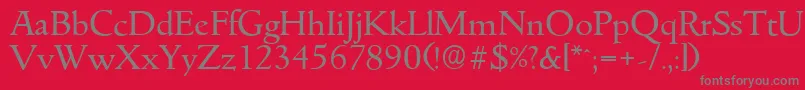 フォントGouditaserialRegular – 赤い背景に灰色の文字