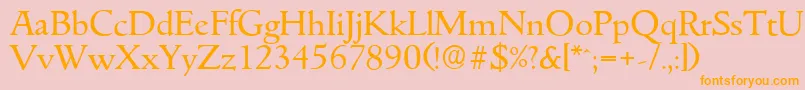 GouditaserialRegular-Schriftart – Orangefarbene Schriften auf rosa Hintergrund