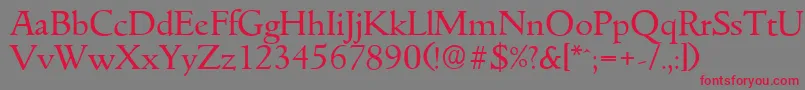 GouditaserialRegular Font – Red Fonts on Gray Background