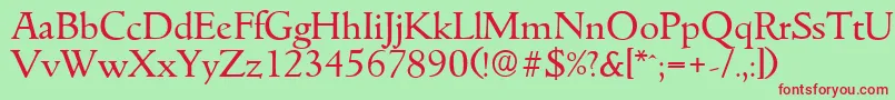 GouditaserialRegular Font – Red Fonts on Green Background