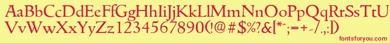 GouditaserialRegular Font – Red Fonts on Yellow Background