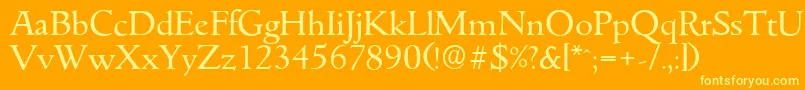 GouditaserialRegular Font – Yellow Fonts on Orange Background