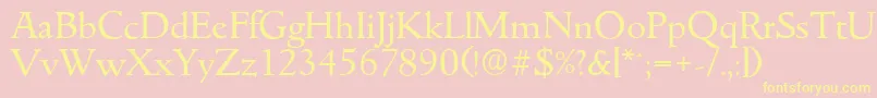 GouditaserialRegular Font – Yellow Fonts on Pink Background