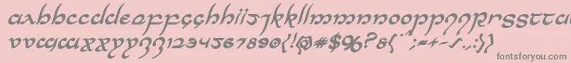 Halfelvenboldital Font – Gray Fonts on Pink Background