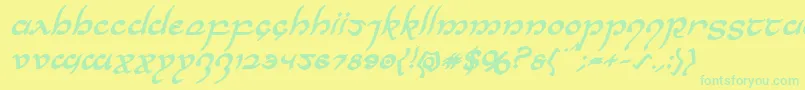 fuente Halfelvenboldital – Fuentes Verdes Sobre Fondo Amarillo