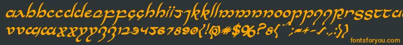 Halfelvenboldital Font – Orange Fonts on Black Background