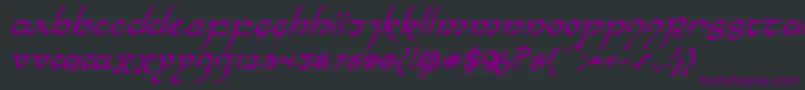 Halfelvenboldital Font – Purple Fonts on Black Background