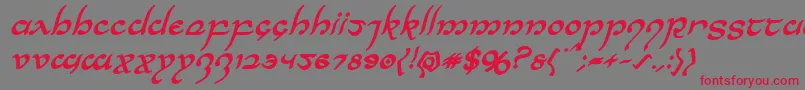 Halfelvenboldital Font – Red Fonts on Gray Background