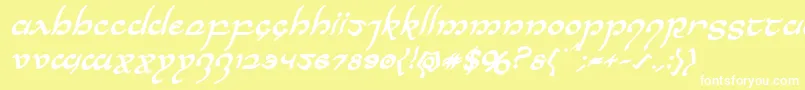 Halfelvenboldital Font – White Fonts on Yellow Background