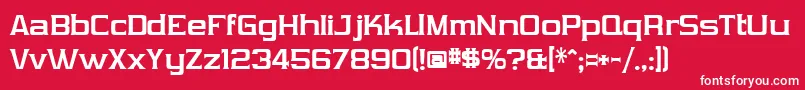 Czcionka VibrocebVibrocen3 – białe czcionki na czerwonym tle