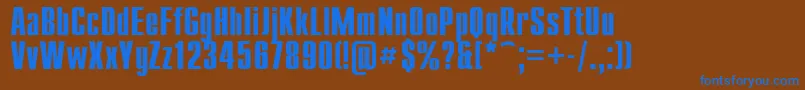Шрифт Compact7 – синие шрифты на коричневом фоне