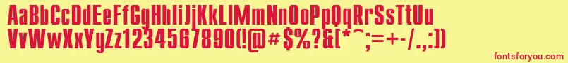 Compact7 Font – Red Fonts on Yellow Background