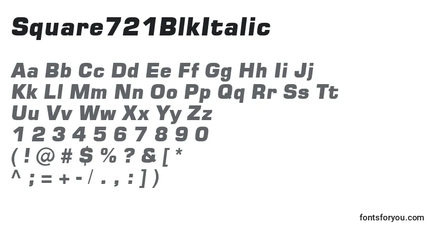 Schriftart Square721BlkItalic – Alphabet, Zahlen, spezielle Symbole