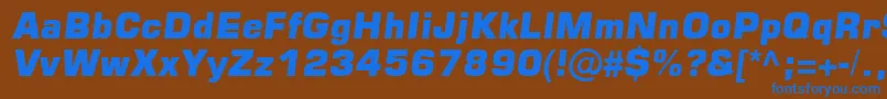 Square721BlkItalic Font – Blue Fonts on Brown Background