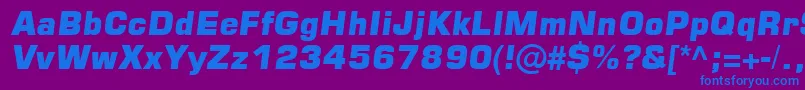 Square721BlkItalic Font – Blue Fonts on Purple Background