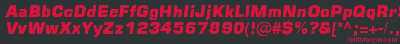 Square721BlkItalic Font – Red Fonts on Black Background
