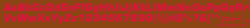Square721BlkItalic Font – Red Fonts on Brown Background