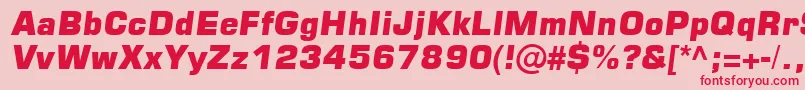 Square721BlkItalic Font – Red Fonts on Pink Background