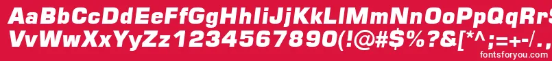 Czcionka Square721BlkItalic – białe czcionki na czerwonym tle