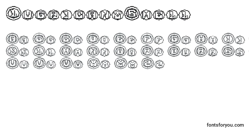 A fonte LubricantSmell – alfabeto, números, caracteres especiais