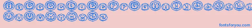 LubricantSmell-Schriftart – Blaue Schriften auf rosa Hintergrund