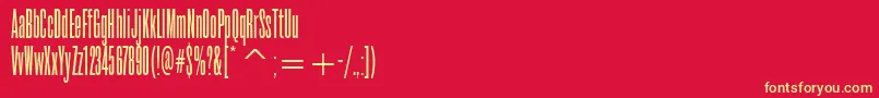 Fonte RoswelltwoitcTt – fontes amarelas em um fundo vermelho