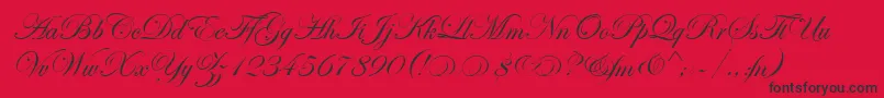 フォントEseninScriptTwo – 赤い背景に黒い文字