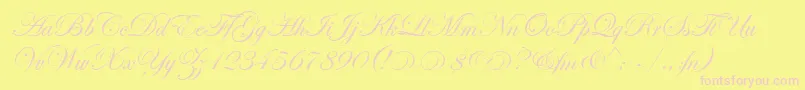フォントEseninScriptTwo – ピンクのフォント、黄色の背景