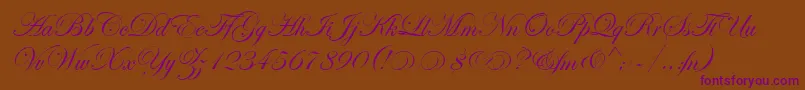 EseninScriptTwo-Schriftart – Violette Schriften auf braunem Hintergrund