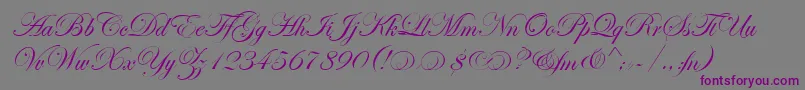 EseninScriptTwo-Schriftart – Violette Schriften auf grauem Hintergrund