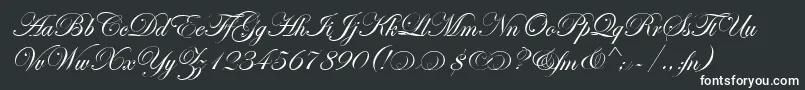 EseninScriptTwo-fontti – valkoiset fontit mustalla taustalla