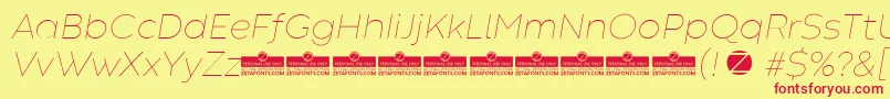 CodecWarmThinItalicTrial Font – Red Fonts on Yellow Background