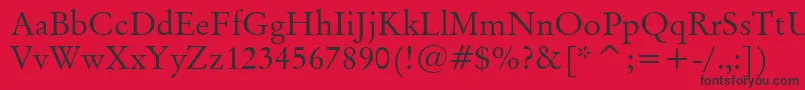 OriginalGaramondBt Font – Black Fonts on Red Background