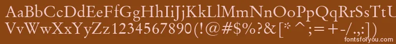 Fonte OriginalGaramondBt – fontes rosa em um fundo marrom
